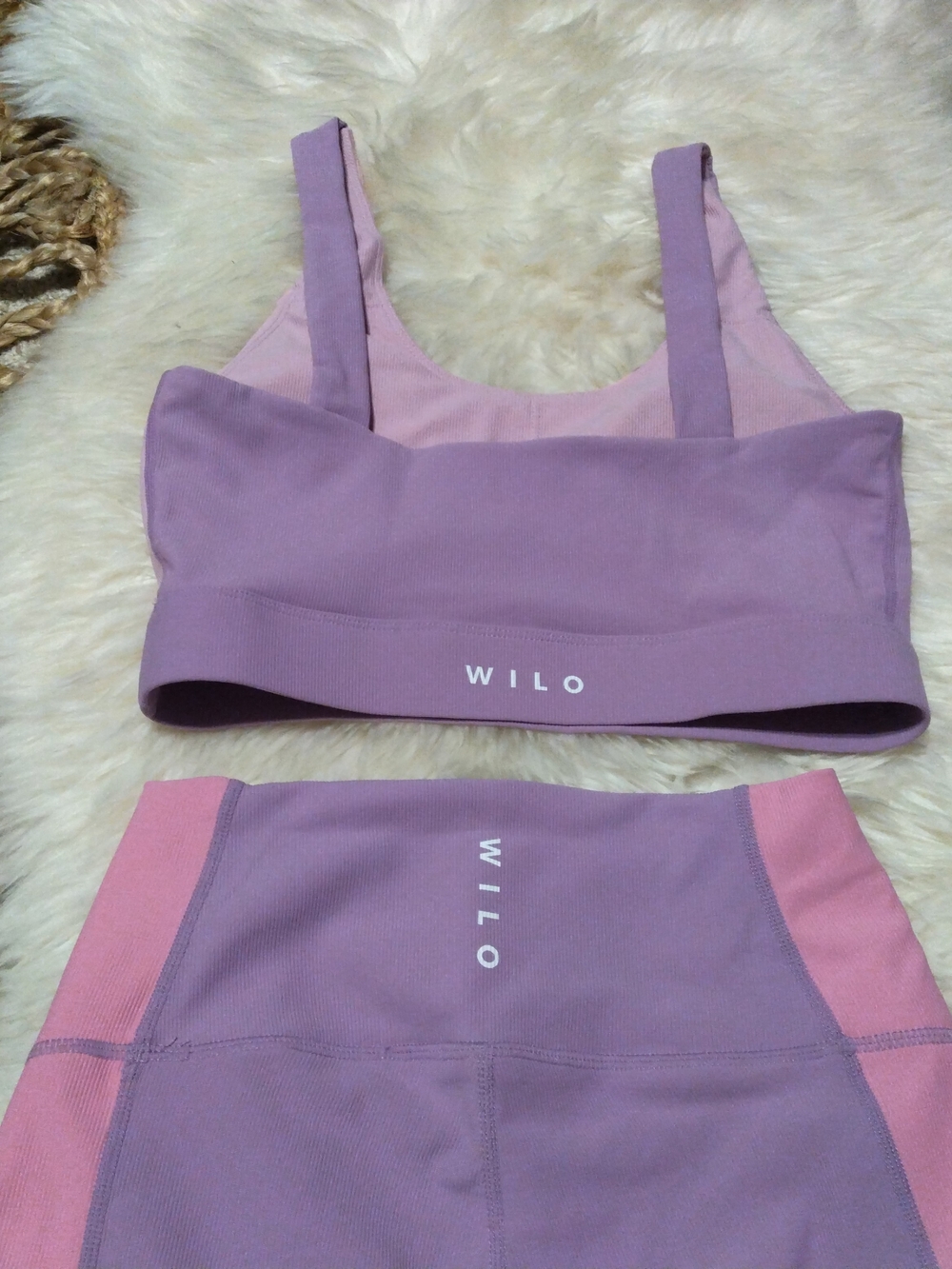 WILO Lavender & Pink Active Leggings and Matching Sports Bra Size Small - Picture 8 of 12